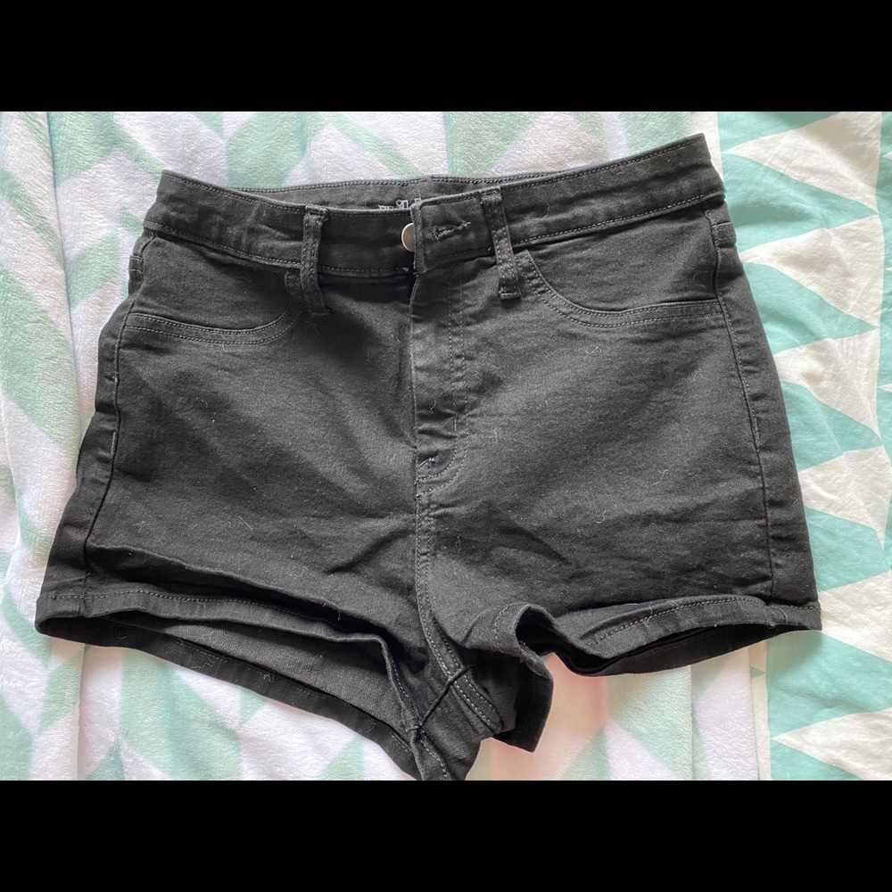 Wild fable black denim shorts 20 30R hi waist jean